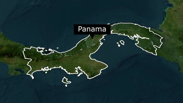 Zoom In Map Geography Panama Country Footage 4K