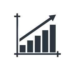 Fototapeta premium Rising Bar Graph with Upward Arrow Illustrating Financial Success and Growth