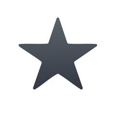 Obraz premium A simple dark gray five-pointed star icon with a subtle gradient