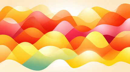 Colorful abstract waves in warm tones of red, orange, and yellow create vibrant and dynamic pattern. overlapping layers form sense of movement and energy