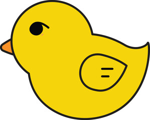 a cute cartoon drawing of a yellow duck
