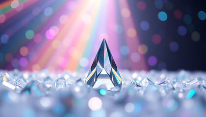 A colorful and bright night celebration with party streamers and confetti, glowing purple star decoration and lights shine on the festive backgrounds