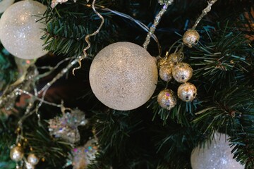 close up of Christmas tree ornament
