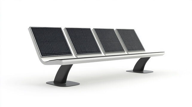 Futuristic solar panel bench innovation for sustainable energy solutions urban design