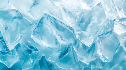 Obraz premium Icy Water Background: Frozen Texture of Ice Cubes with Abstract Blue Cooling Effect