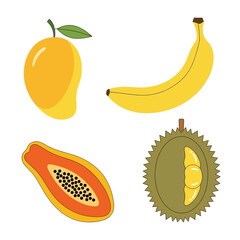 Vibrant Tropical Fruit Ensemble A Healthy and Exotic Culinary Concept