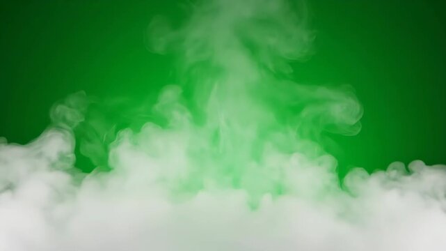Colorful smoke isolated on green background