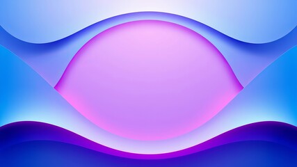 Abstract purple sphere led between layered blue waves evokes a sense of serenity, movement, and depth, ideal for backgrounds or modern presentations.