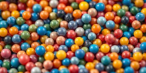 Obraz premium Vibrant, tiny spheres in assorted colors, close-up, art, powder