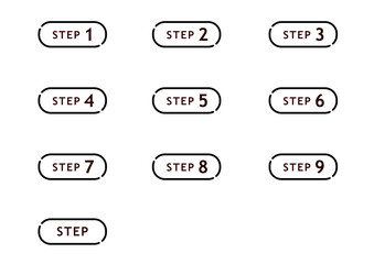 Minimalist Step Number Icon Set - Simple Outline Vector for Tutorials, Infographics, and Workflow Process