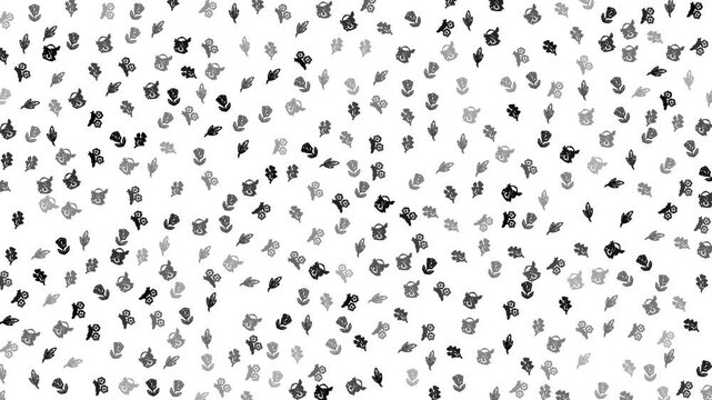 Black and white paw print pattern seamless background, texture design, close-up view, graphic concept, artistic layout, repeat motif
