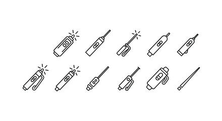 Hand drawn icons of various electronic devices and gadgets for design projects vector