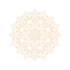 Elegant, seamless vector pattern of an abstract snowflake mandala design with vintage floral ornaments in a decorative round frame