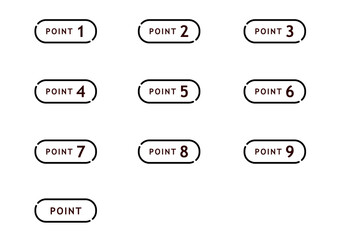 Minimalist Point Number Icon Set - Simple Outline Vector for Lists, Rankings, and Key Highlights