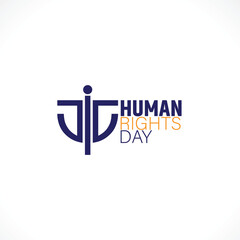 Obraz premium Human Rights Day Emblem with Stylized Justice Figure