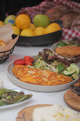 Delicious spread of fresh food on a dining table