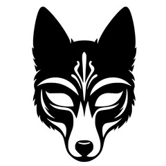 Wolf mask silhouette vector design
