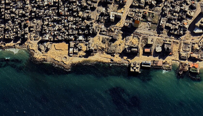 the coast of the Gaza Strip on the Mediterranean Sea October 2025