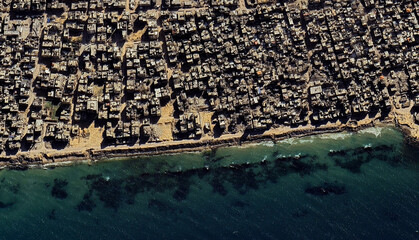 the coast of the Gaza Strip on the Mediterranean Sea October 2025