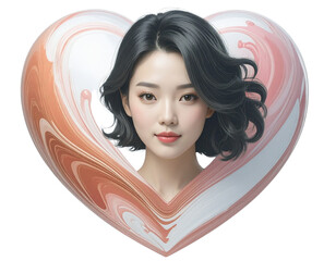 Happy Blue Cloud with Kawaii Face on White Background