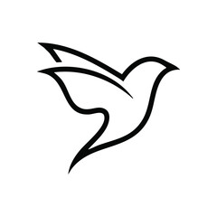Minimalist Line Drawing of a Hummingbird in Flight with Elegant Curves and Dynamic Motion