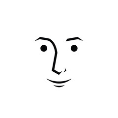 Minimalist Line Drawing of a Human Face with Simple Features and Elegant Expression
