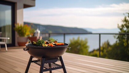 cooking vegetables on grill outdoors