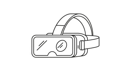 Virtual reality headset line icon vr glasses for gaming and entertainment modern technology for immersive experience and simulation