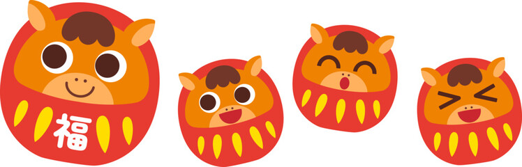 親子の馬のだるま