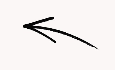 Hand drawn red brush arrow curving upward to the right on a clean white background animation.