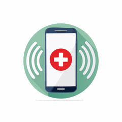 Emergency Medical Alert Smartphone Technology Communication Concept.