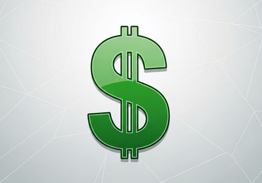 Vibrant green dollar symbol pulsates with financial growth and economic prosperity against a modern, abstract geometric background, symbolizing success and wealth accumulation - Powered by Adobe
