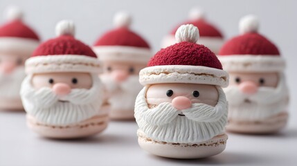 Adorable Santa Claus Macarons for Christmas Holidays