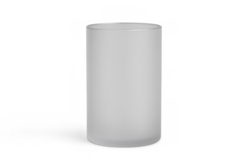 Empty frosted glass tumbler with transparent background