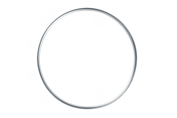 Silver metallic circle frame transparent background