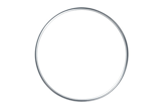 Silver metallic circle frame transparent background