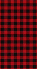Bold red and black buffalo plaid pattern creates a rustic, cozy vibe perfect for backgrounds, apparel, or holiday designs offering a touch of warm charm