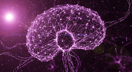 Neural Network Light Vol. 04 – Abstract AI Synapse Connection Background