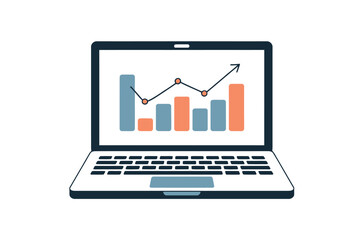 Minimal Laptop Business Data Graphic  