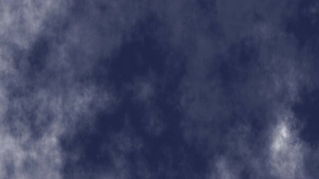Dark navy smoky cloud texture animation. Seamless loop background for titles, intros, presentations, social media, websites, and atmospheric overlays.