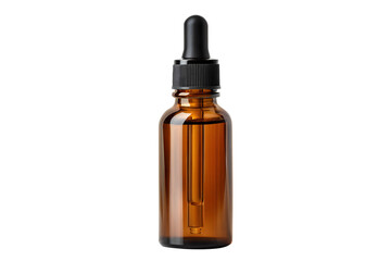 Amber Bottle with Dropper: This close-up view displays an amber glass bottle with a black dropper, offering a glimpse into the world of natural health and cosmetics.