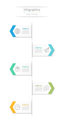 Infographic 5 options design elements for your business data. Vector Illustration.