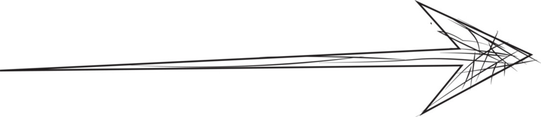 Sharp line arrow design abstract vector isolated on transparent background