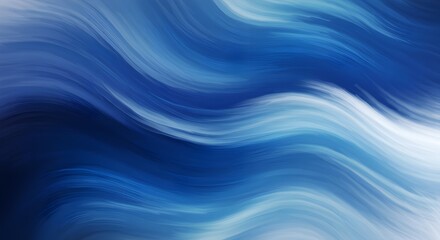 Abstract Blue and White Waves: Fluid Motion and Tranquility in Art