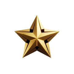 Obraz premium Golden five pointed star emblem against black background
