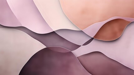 Randomized shape collage in icy rose and olive plum over matte finish