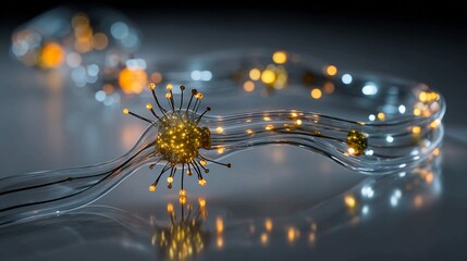 Explore neural network connections with this stunning close-up, perfect for showcasing cutting-edge science and technology concepts, visualize data flow or human brain activity with this vivid image