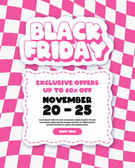 Black Friday sale banner with retro style