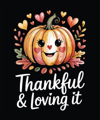 Thanksgiving Turkey Day Vector Illustration | Happy Thanksgiving Typography Design | Cute Turkey Character Graphic | Autumn Harvest Celebration | Fall Leaves and Pumpkin Feast Gobble Holiday Artwork