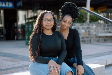 Young Black Female in Denim modelling